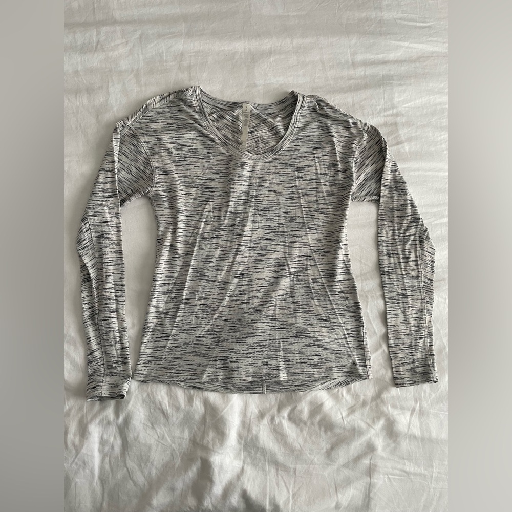 Lululemon 5 Mile Long Sleeve - Tiger Space Dye Black White - Picture 4 of 5